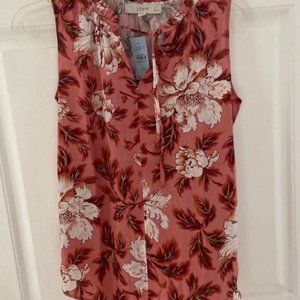 NWT LOFT Petite S Floral Sleeveless Top